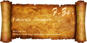 Fabinyi Zsombor névjegykártya